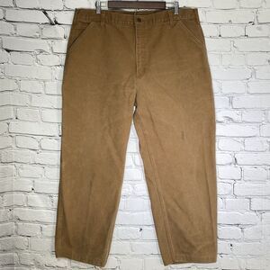 Vintage Carhartt Dungaree Fit Pants 40x28 B11 BRN‎ UNION MADE USA Distressed